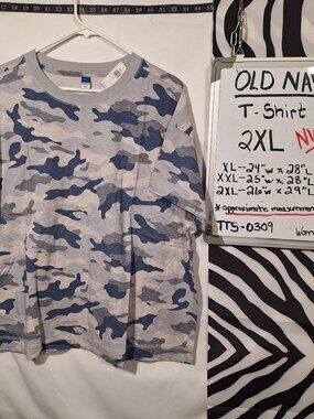 NWT Old Navy Shirt, Blue Camo, 2XL
